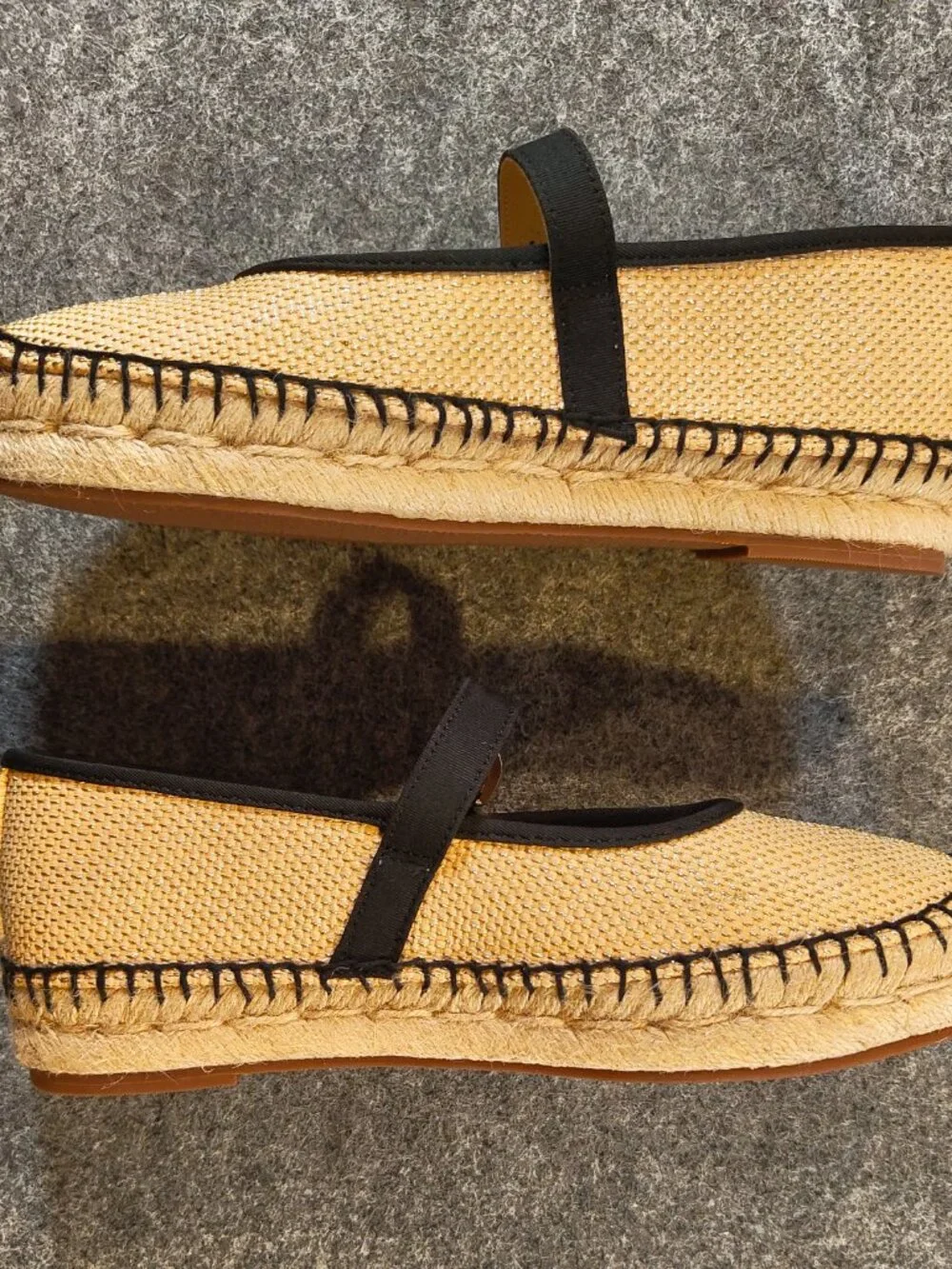 J.Crew Canvas Mary Jane Espadrilles Natural Gold Size 7 NIB